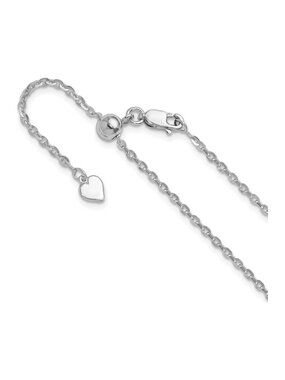 Sterling Silver Cable Chain Necklace 22in - 2mm Adjustable Rhodium, Leslie's